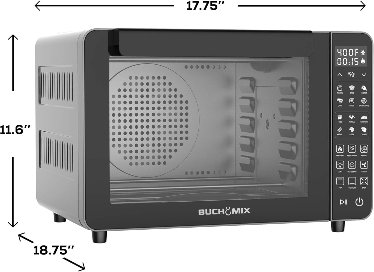 Large Capacity Professional Dehydrator &nbsp;&amp; Air Fryer Oven with 3D Heating Elements -25L