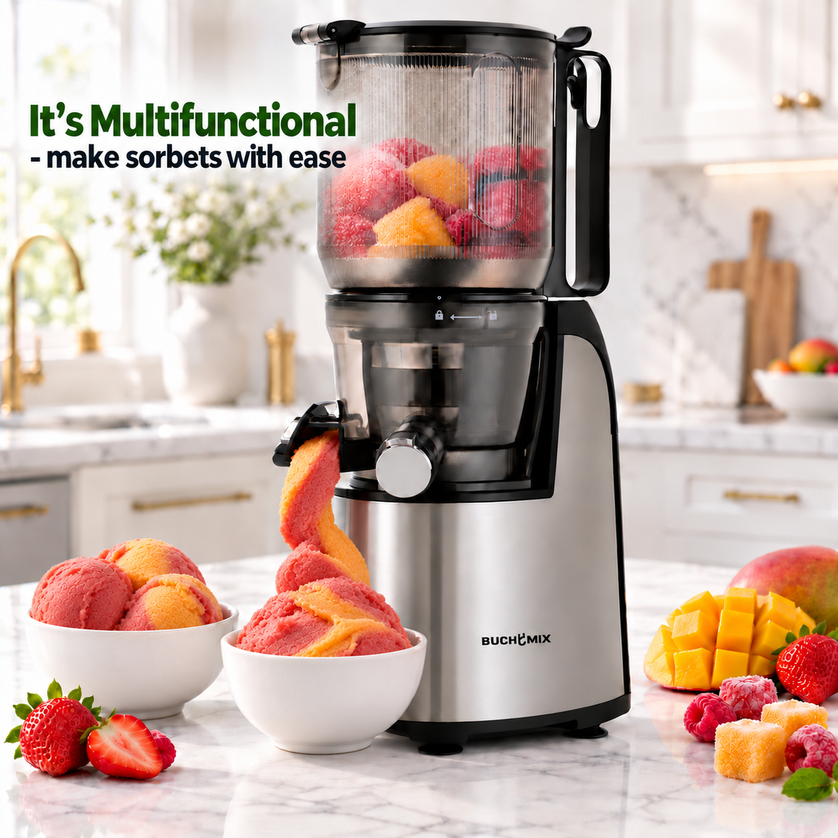 Multifunctional Hands-Free Cold Pressed Slow Juicer with large Loading Bowl- BJ30