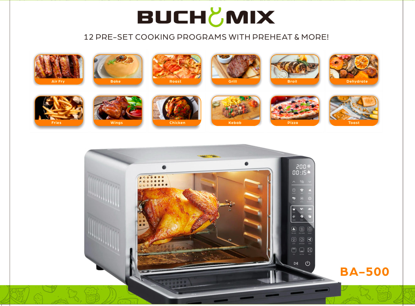 Large Capacity Professional Dehydrator &nbsp;&amp; Air Fryer Oven with 3D Heating Elements -25L