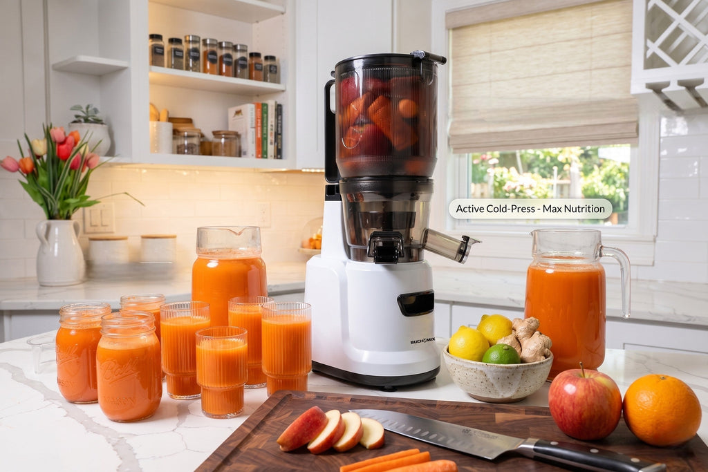 Hands Free Cold Pressed Batch Juicer With Heavy Duty Motor with Citrus Juicer