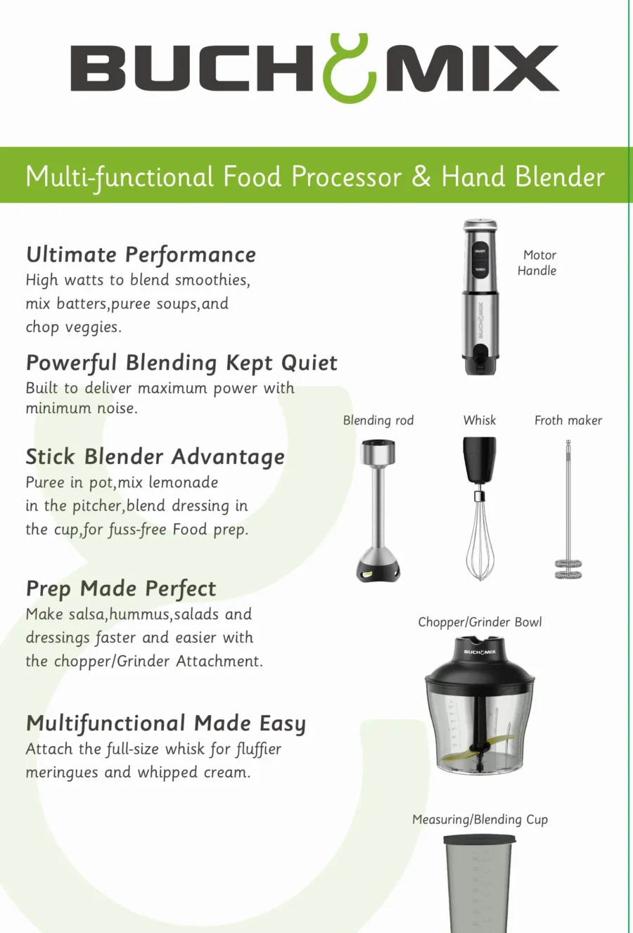 Multi function Food Chopper With Turbo Stick Immersion blender - Image 3